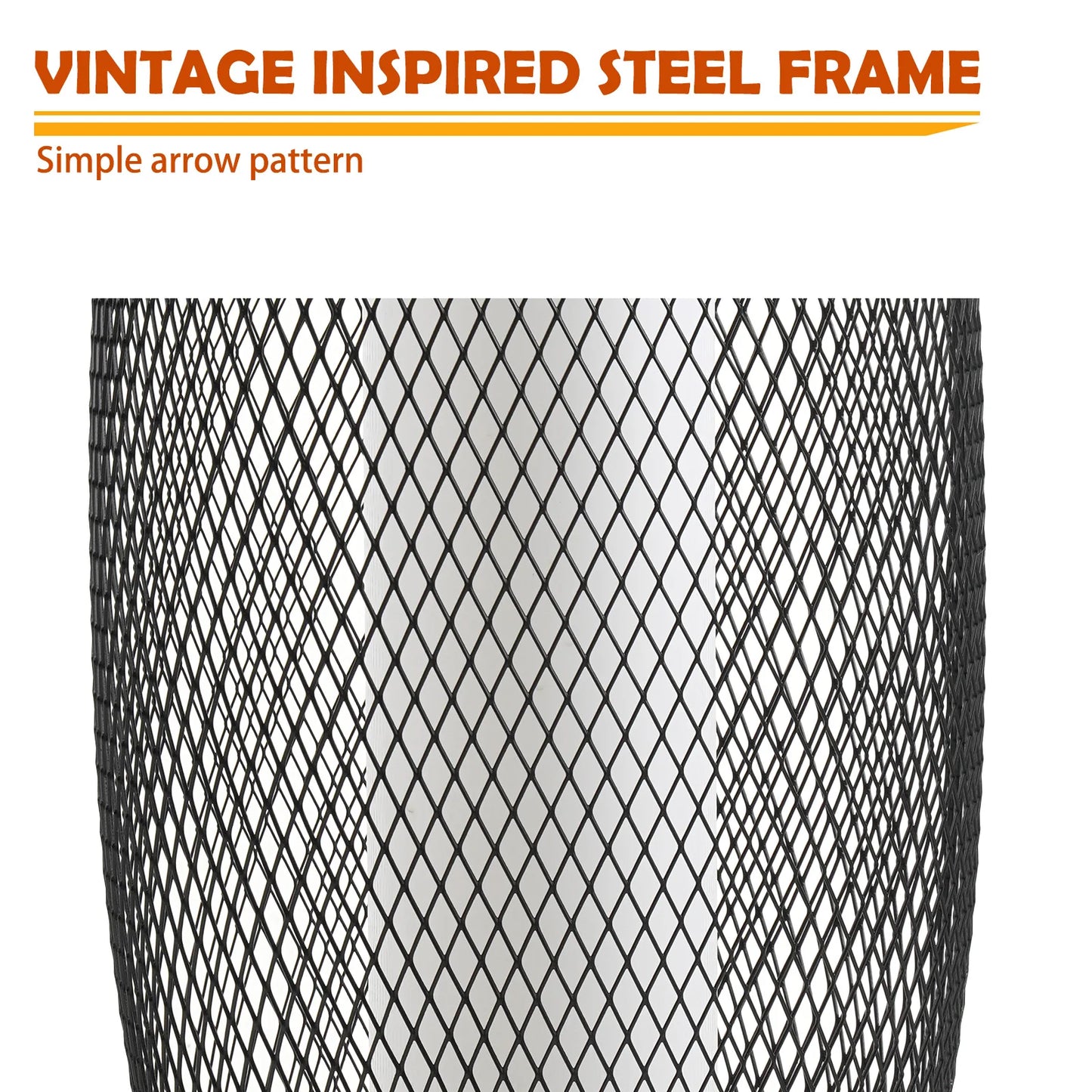 Solar Outdoor Floor Lamp – LED Flickering Lantern with Metal Wire Shade, Weather-Resistant