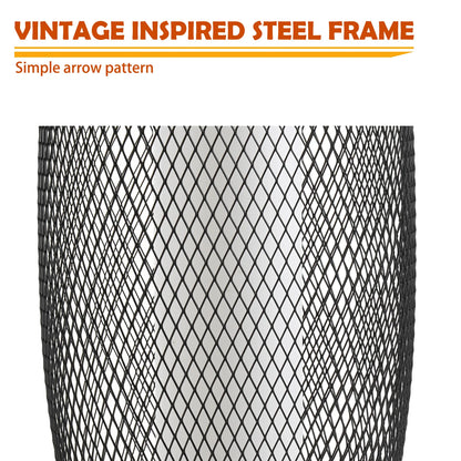 Solar Outdoor Floor Lamp – LED Flickering Lantern with Metal Wire Shade, Weather-Resistant