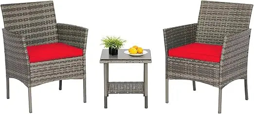 5-Piece Outdoor Patio Furniture Set – Wicker Rattan Sectional Sofa & Chairs for Backyard & Porch