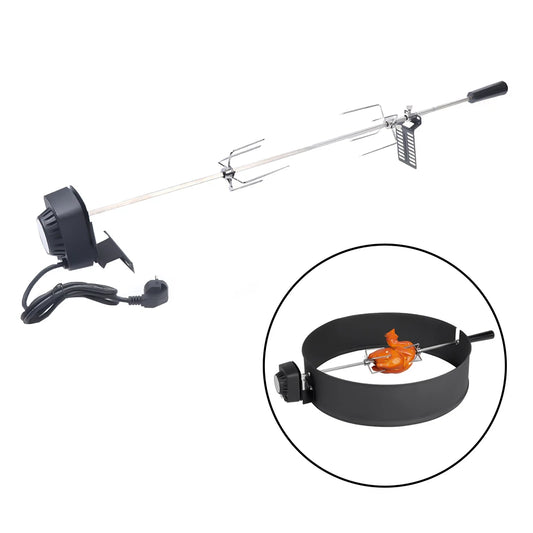 Electric BBQ Rotisserie Spit Roaster Kit – Outdoor Grill Rotisserie with 120 cm Rod and Power Cable for Barbecue Cooking