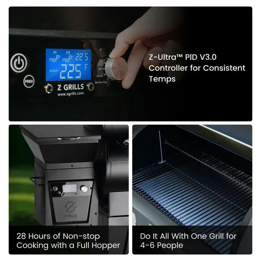2026 Electric Pellet Smoker & Grill – 700 sq. in. Cooking Space, PID 3.0 Precision Control, Dual Meat Probes & 28-Hour Hopper