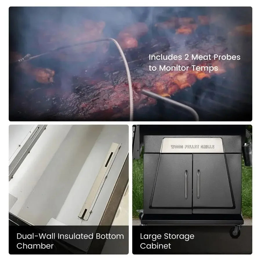 2026 Electric Pellet Smoker & Grill – 700 sq. in. Cooking Space, PID 3.0 Precision Control, Dual Meat Probes & 28-Hour Hopper