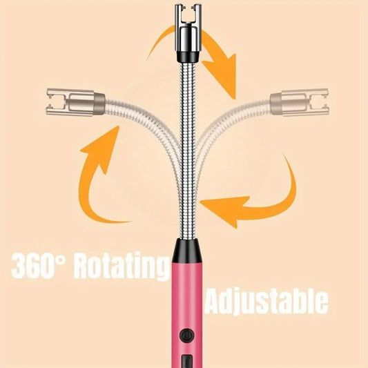 3-Piece USB Rechargeable Electric Lighter Set – 360° Rotating Windproof Lighters with LED Display