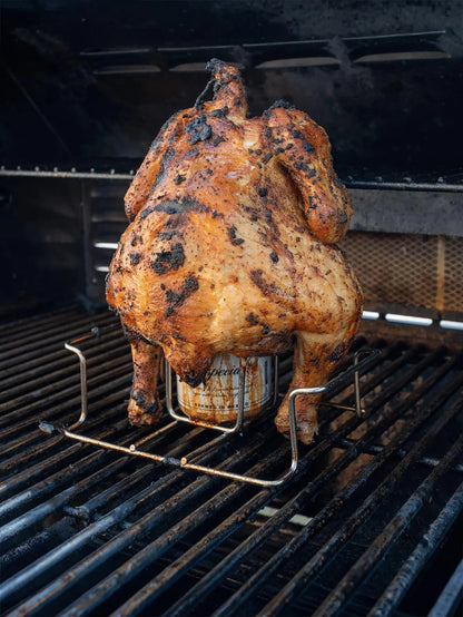 Beer Can Chicken Holder – Stainless Steel Chicken Roaster Stand with Handle for Grill & Smoker