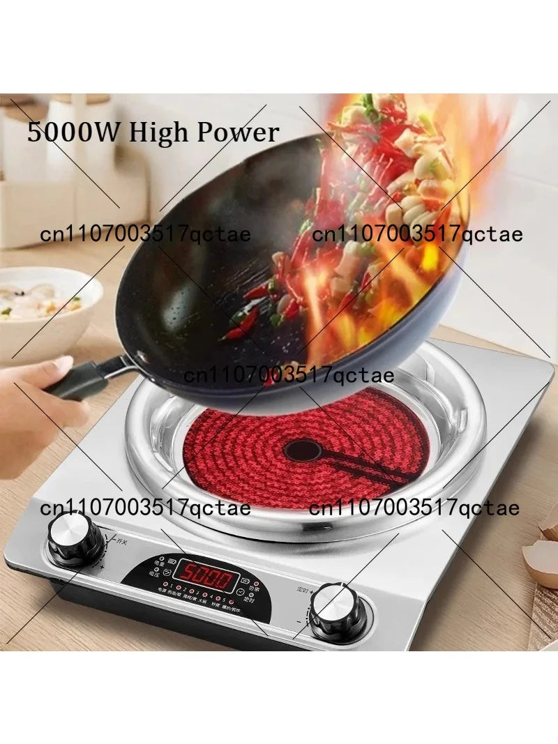 High Power Concave Induction Cooktop Ceramic Multifunctional Hot Pot BBQ Stir Fry Burner Compatible with All Pots