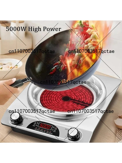 High Power Concave Induction Cooktop Ceramic Multifunctional Hot Pot BBQ Stir Fry Burner Compatible with All Pots