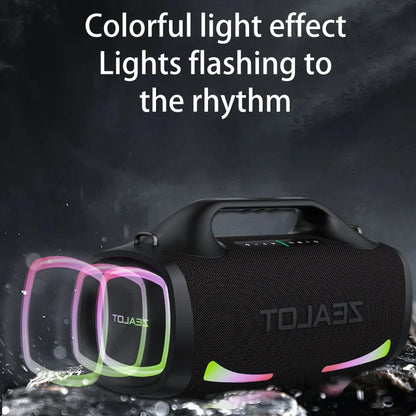 Zealot S79 100W Wireless Speaker, Portable Outdoor Subwoofer, HiFi Sound, Dual Pairing, Fast Charging, 24000mAh Battery