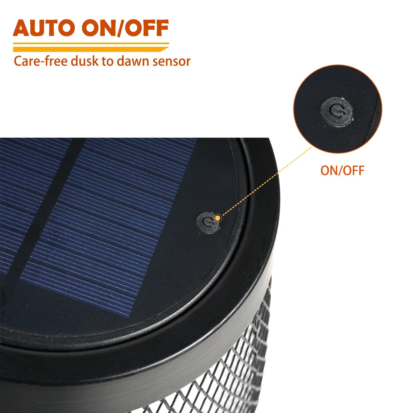 Solar Outdoor Floor Lamp – LED Flickering Lantern with Metal Wire Shade, Weather-Resistant