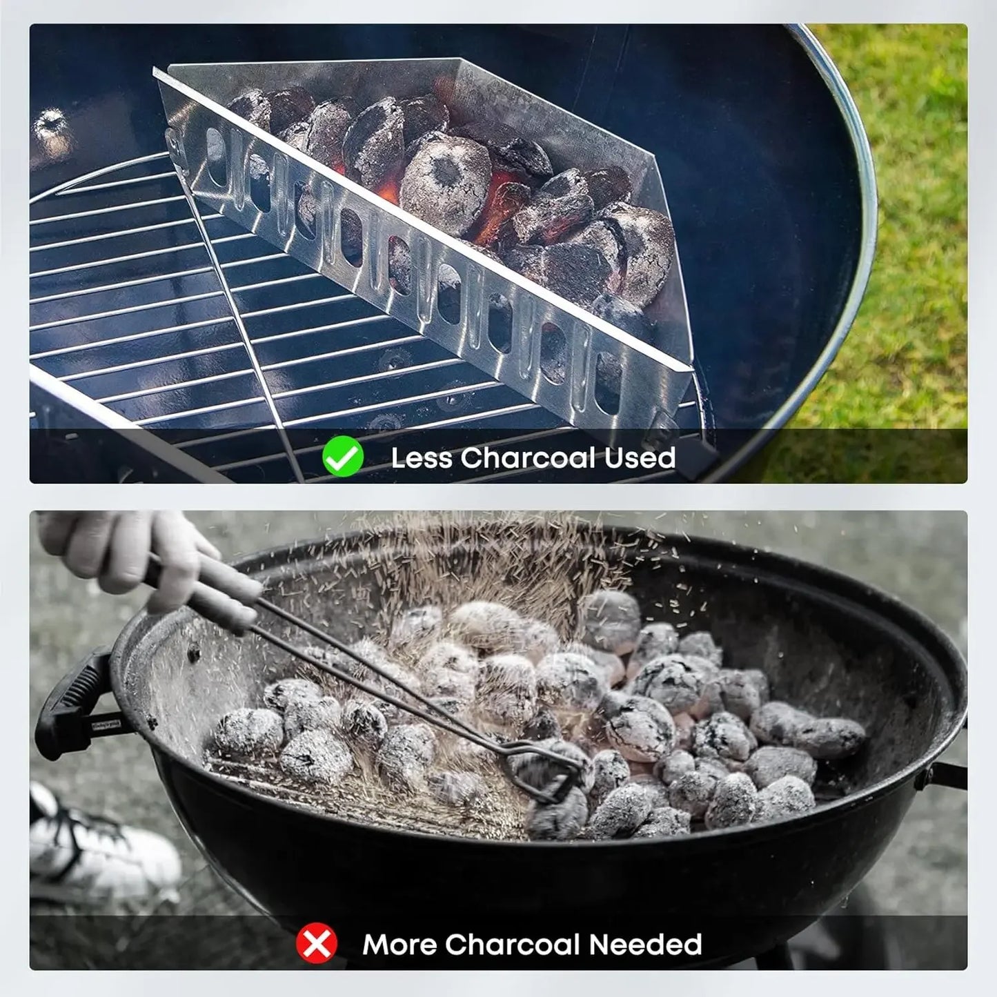 Charcoal Baskets for Weber Grill – Contoured BBQ Fuel Holders for Even Heat Distribution