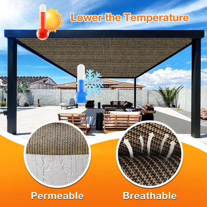 20' x 24' Outdoor Pergola Shade Cover with Grommets, 90% UV Protection