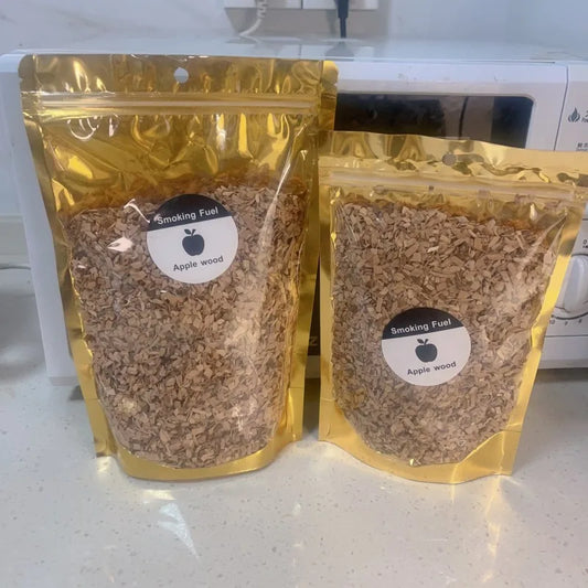 BBQ Smoking Wood Chips (125g–500g) – Apple & Oak Flavors for Grill and Smoker