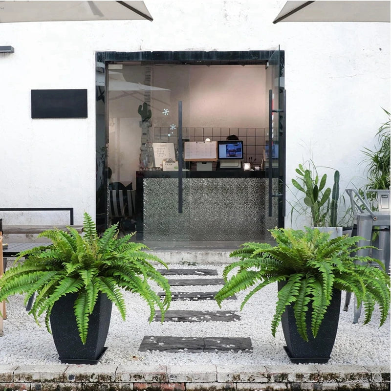 2PCS Outdoor Artificial Topiary Ball Trees UV Resistant Faux Bushes Potted Plants Door Porch Decoration Artificial Ball Trees