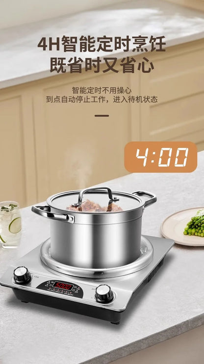 High Power Concave Induction Cooktop Ceramic Multifunctional Hot Pot BBQ Stir Fry Burner Compatible with All Pots