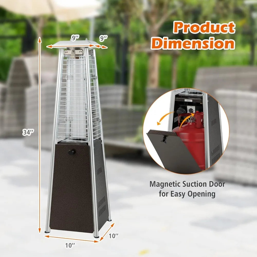 Portable Outdoor Tabletop Heater, 10,000 BTU with Tip-Over Protection for Patio Deck Porch