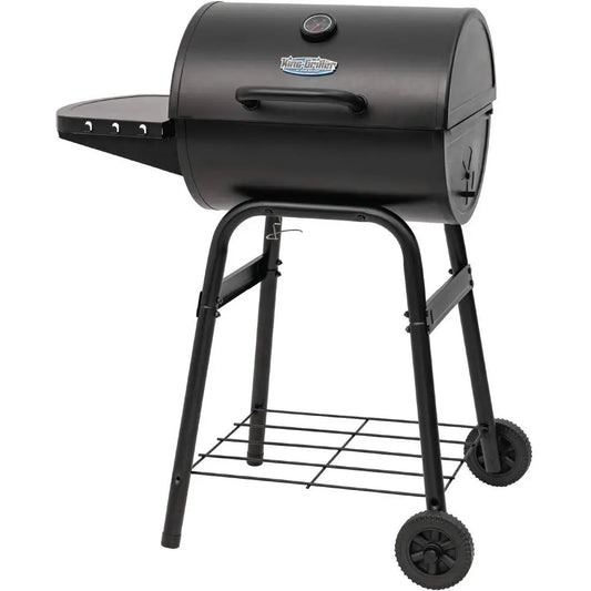 Charcoal Grill & Smoker with Cast Iron Grates & Smoke Control