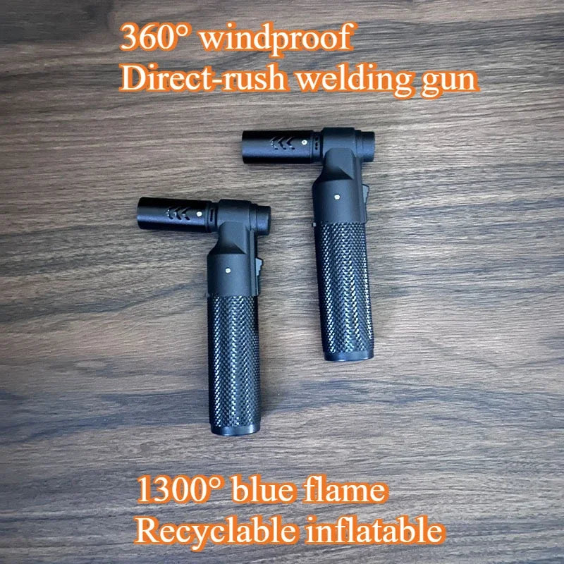 Jet Butane Cigar Lighter – Windproof Metal Torch for BBQ, Kitchen & Outdoor Use