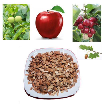 500g BBQ Smoking Wood Chips Food Smoker, Smoked Cocktails Barbecue Fruit Tree Sawdust Smoked Wood Block 0.5-3cm