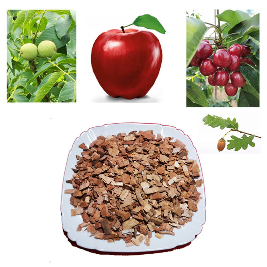 500g BBQ Smoking Wood Chips Food Smoker, Smoked Cocktails Barbecue Fruit Tree Sawdust Smoked Wood Block 0.5-3cm