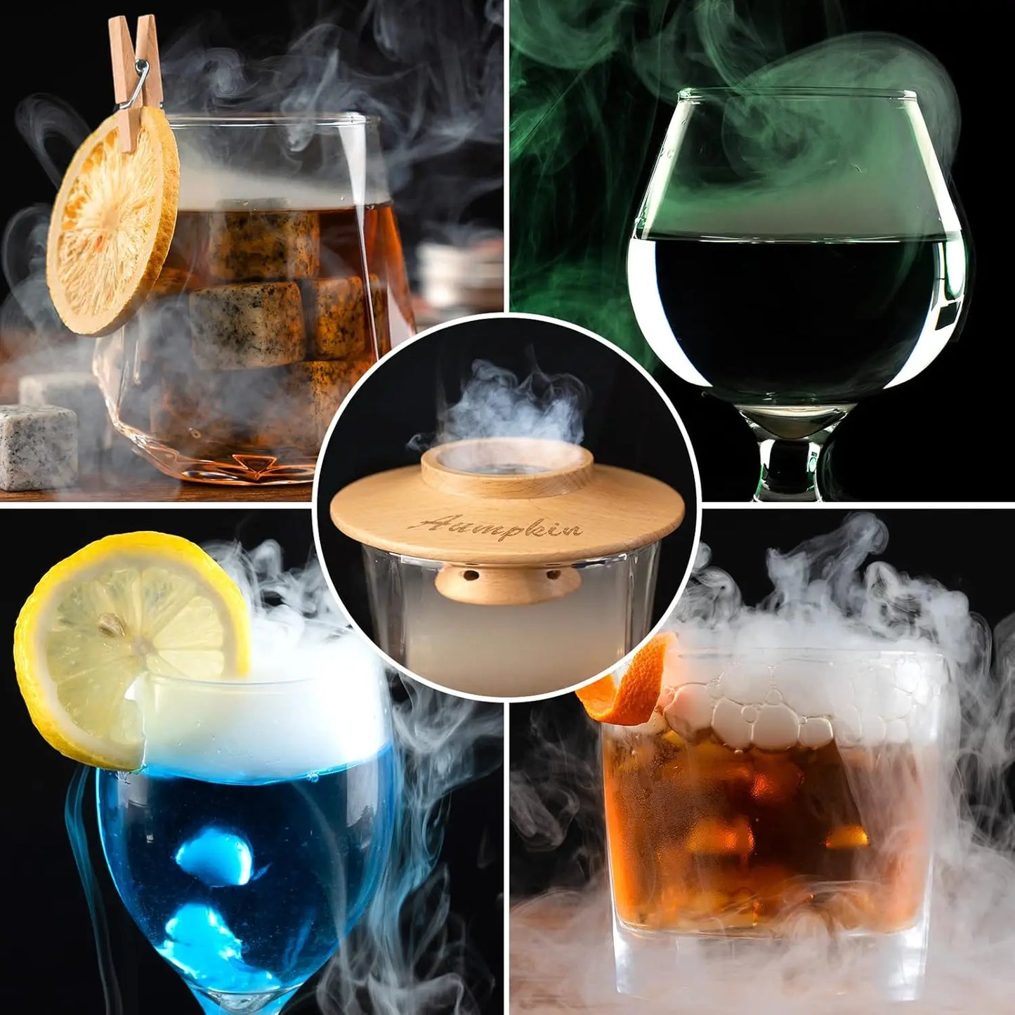 Cocktail Smoker Kit with Torch - 6 Flavors Wood Chips, Whiskey Infuser for Drinks & Food, Gift for Men & Dads