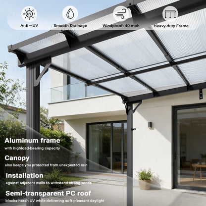 POLAR AURORA 10' x 12' Hardtop Gazebo with Aluminum Frame & Galvanized Steel Roof, All-Weather Design