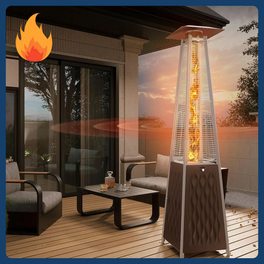 Best seller [Limited Stock!]48,000 BTU Quartz Glass Tube Propane Outdoor Heater with Wheels