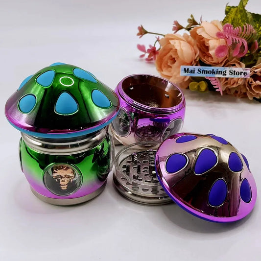 Large Manual Herb Grinder – Mushroom Design Spice Grinder for Pepper, Salt & Herbs