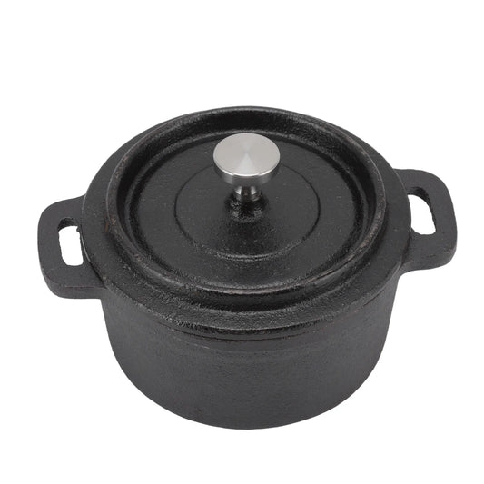 Cast Iron Dutch Oven with Lid – Heavy-Duty Thickened Pot with Handle for Slow Cooking, BBQ & Kitchen Use
