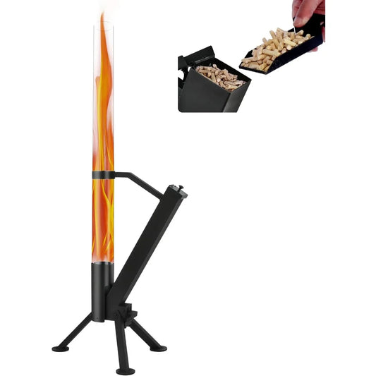 CHARMELEON - Portable Wood Pellet Fire Pit – Painted Stainless Steel Outdoor Heater for Patio & Backyard