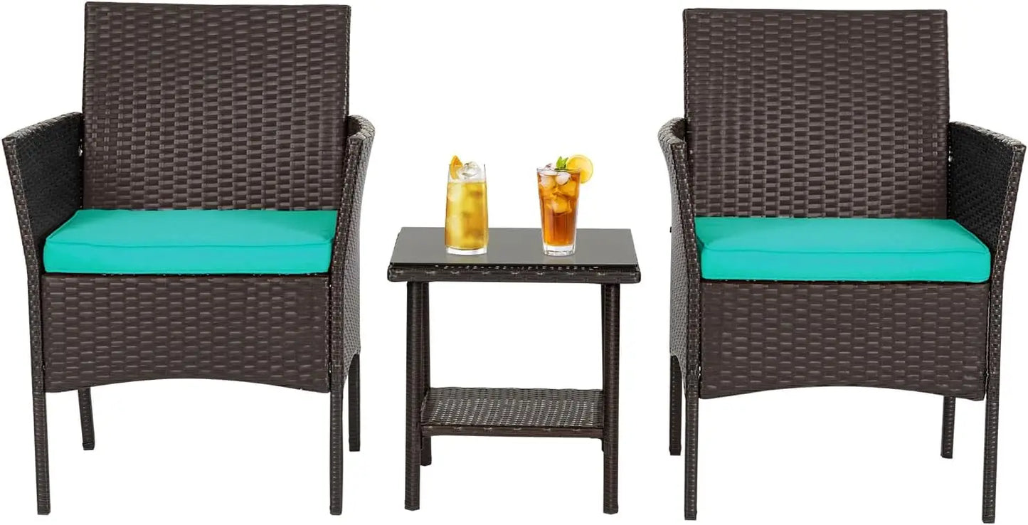 5-Piece Outdoor Patio Furniture Set – Wicker Rattan Sectional Sofa & Chairs for Backyard & Porch