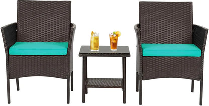 5-Piece Outdoor Patio Furniture Set – Wicker Rattan Sectional Sofa & Chairs for Backyard & Porch