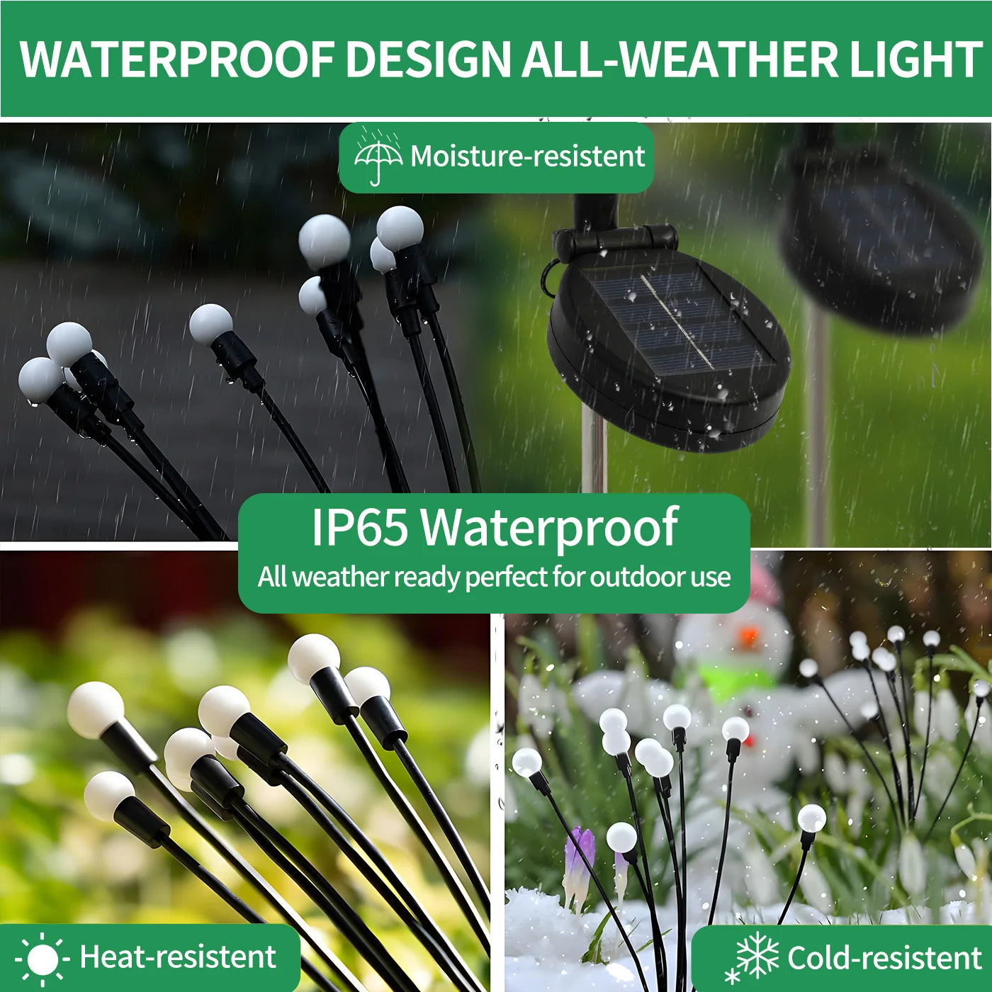 8-Head Solar Firefly Lights LED- Solar Outdoor Decorative Garden Lights Waterproof High Flexibility