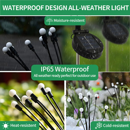 8-Head Solar Firefly Lights LED- Solar Outdoor Decorative Garden Lights Waterproof High Flexibility