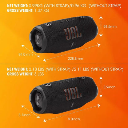 JBL Charge 6 Portable Bluetooth Speaker, Waterproof & Drop-Proof, AI Sound Boost, 28H Playtime, Power Bank, Black