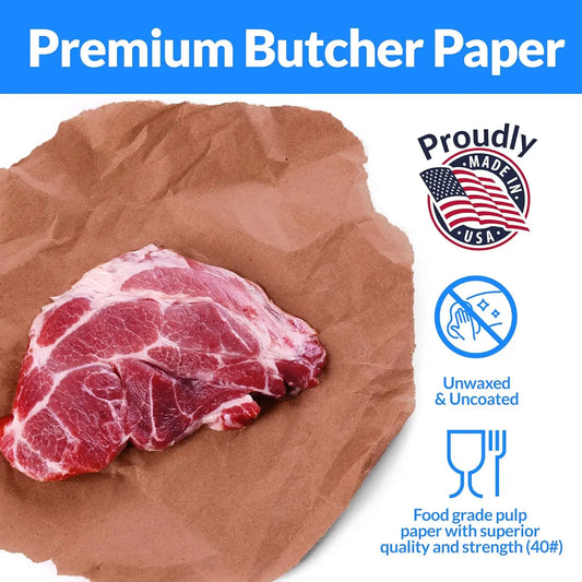 Pink Butcher Paper Roll – 24" x 350 ft Food Grade Peach Kraft Paper for BBQ, Smoking & Meat Wrapping (Made in USA)