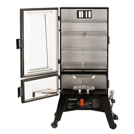 40" Propane Gas Vertical BBQ Smoker – Analog Temperature Control, 960 sq. in. Cooking Area, Black