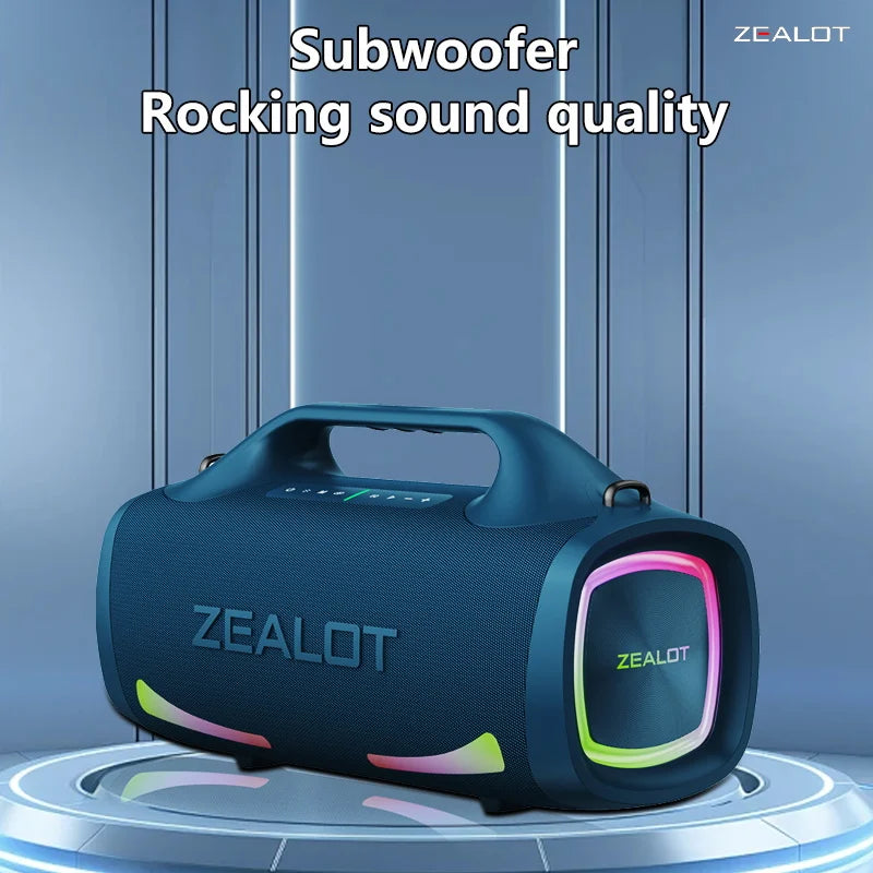 Zealot S79 100W Wireless Speaker, Portable Outdoor Subwoofer, HiFi Sound, Dual Pairing, Fast Charging, 24000mAh Battery