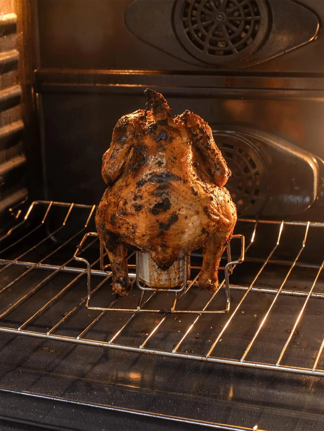 Beer Can Chicken Holder – Stainless Steel Chicken Roaster Stand with Handle for Grill & Smoker