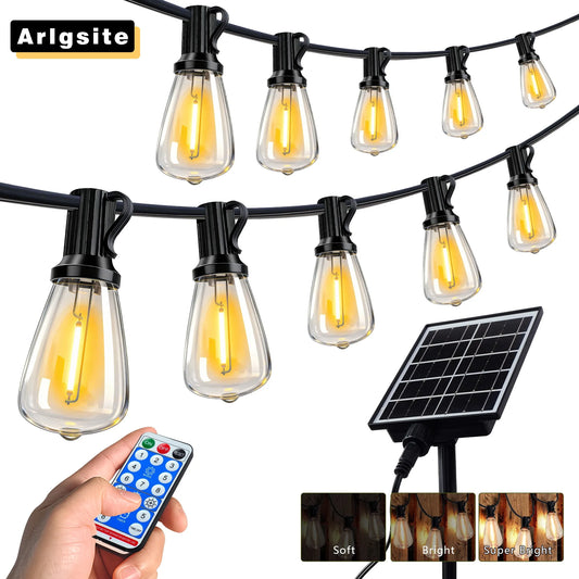 100 ft Solar Outdoor String Lights – IP65 Waterproof with Shatterproof E12 Bulbs, Remote & Timer
