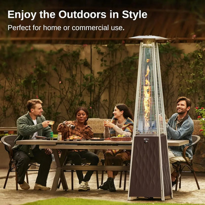 Best seller [Limited Stock!]48,000 BTU Quartz Glass Tube Propane Outdoor Heater with Wheels