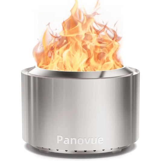 22 Inch Smokeless Fire Pit, Stainless Steel Wood Burning Outdoor Firepit for Outside Patio, Backyard, Camping and Outdoor Gather