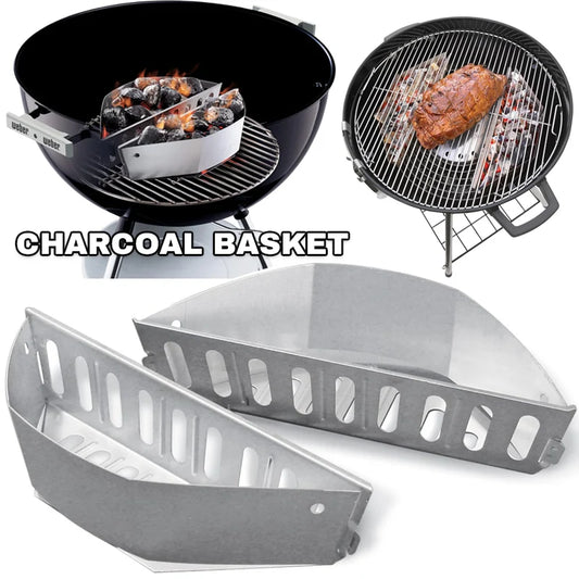 Charcoal Baskets for Weber Grill – Contoured BBQ Fuel Holders for Even Heat Distribution