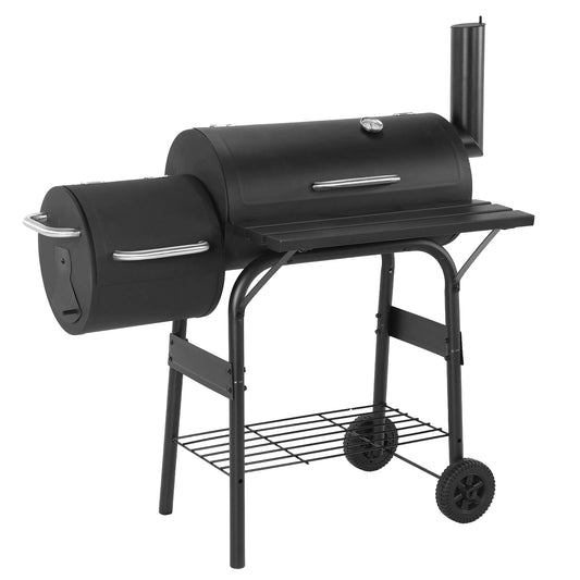 Offset Charcoal Grill & Smoker with 192 Sq. In. Cooking Area & Warming Rack