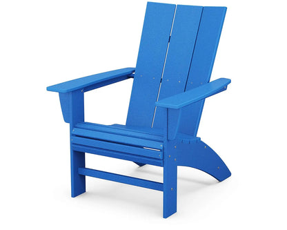 Modern Curveback Adirondack Chair, HDPE Outdoor Patio Furniture, All-Weather Fade-Resistant Deck, Garden & Fire Pit Chair