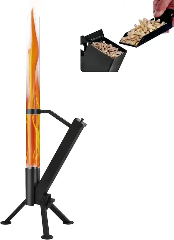 CHARMELEON - Portable Wood Pellet Fire Pit – Painted Stainless Steel Outdoor Heater for Patio & Backyard