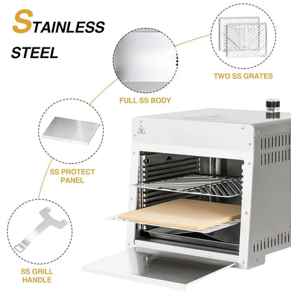 1500°F Portable Infrared Propane Gas Grill – Outdoor Steak Broiler Sear Station & Salamander BBQ Grill