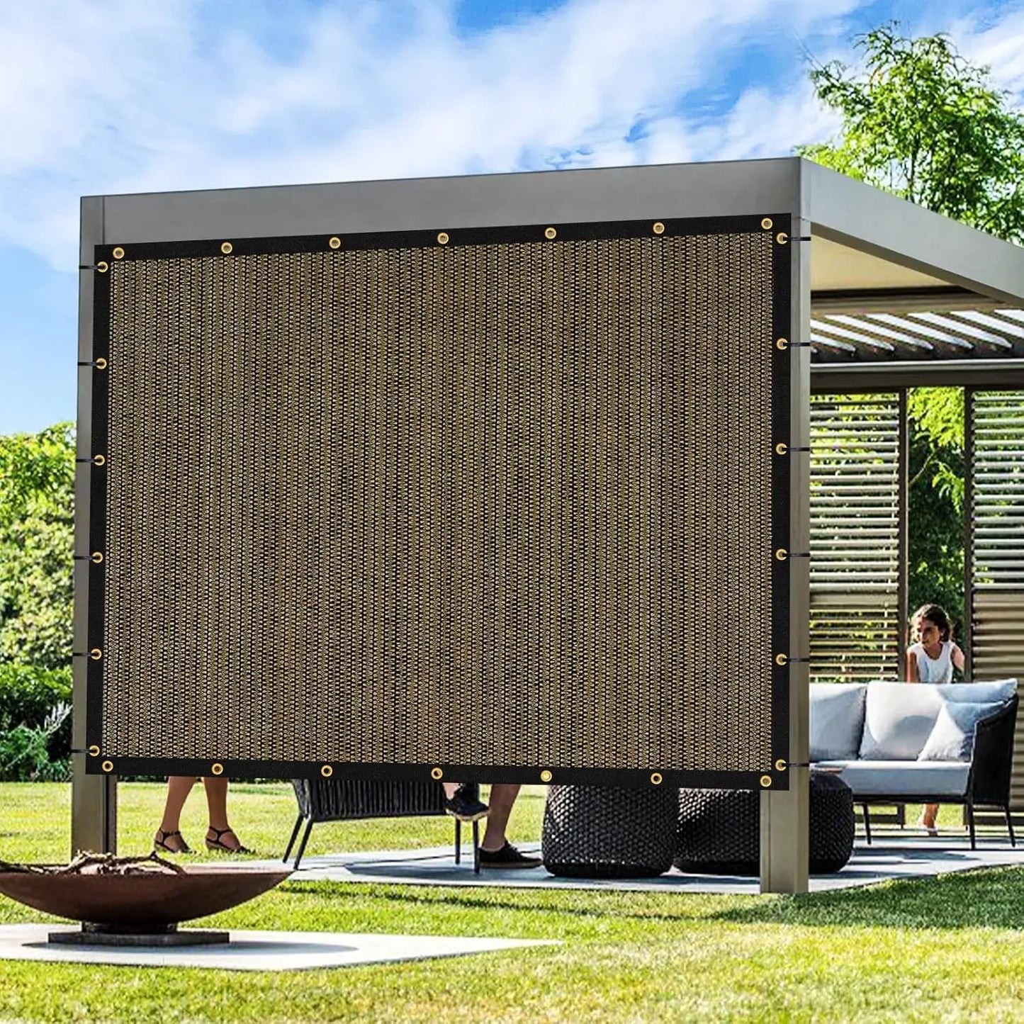 20' x 24' Outdoor Pergola Shade Cover with Grommets, 90% UV Protection