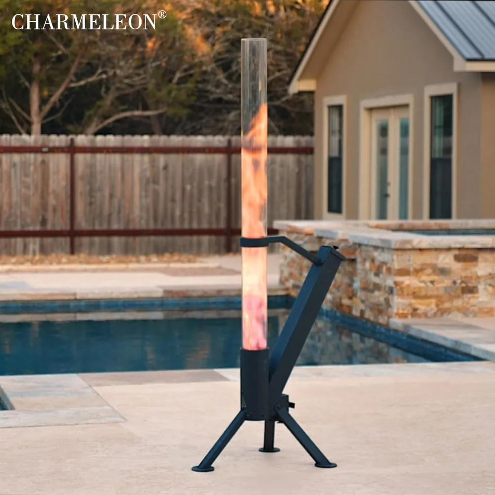 CHARMELEON - Portable Wood Pellet Fire Pit – Painted Stainless Steel Outdoor Heater for Patio & Backyard