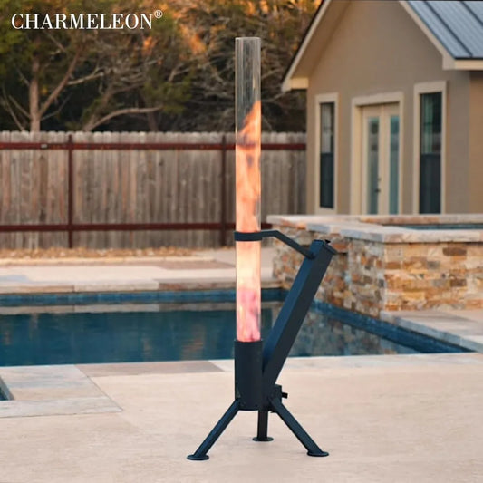 CHARMELEON - Portable Wood Pellet Fire Pit – Painted Stainless Steel Outdoor Heater for Patio & Backyard