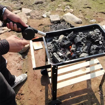 Hand-Crank BBQ Air Blower – Mini Portable Fire Bellows Fan for Grill, Camping & Outdoor Cooking