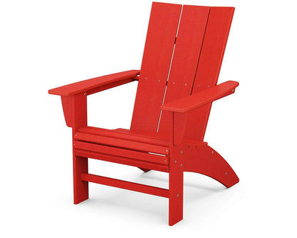 Modern Curveback Adirondack Chair, HDPE Outdoor Patio Furniture, All-Weather Fade-Resistant Deck, Garden & Fire Pit Chair